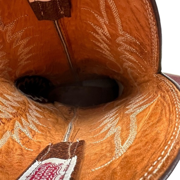 Nocona Leather Western Boots Brown Size 9D Med Pointed Toe Hand Stitched USA - Picture 12 of 16